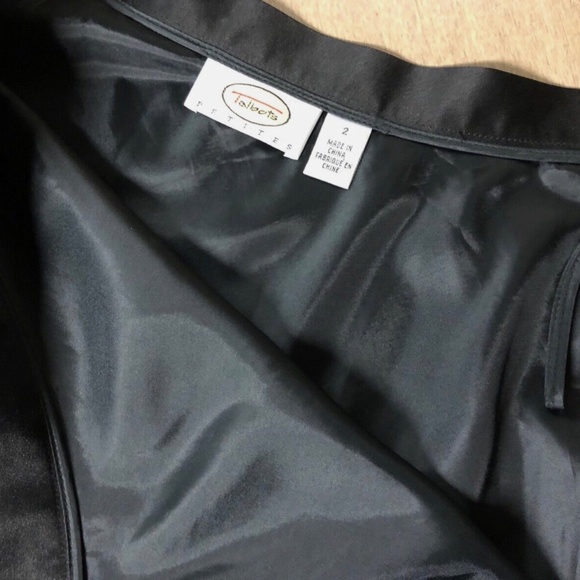 TALBOTS Petites Black Tonal Diagonal Wide Stripe A Line Knee Length Skirt~2 - Picture 10 of 10